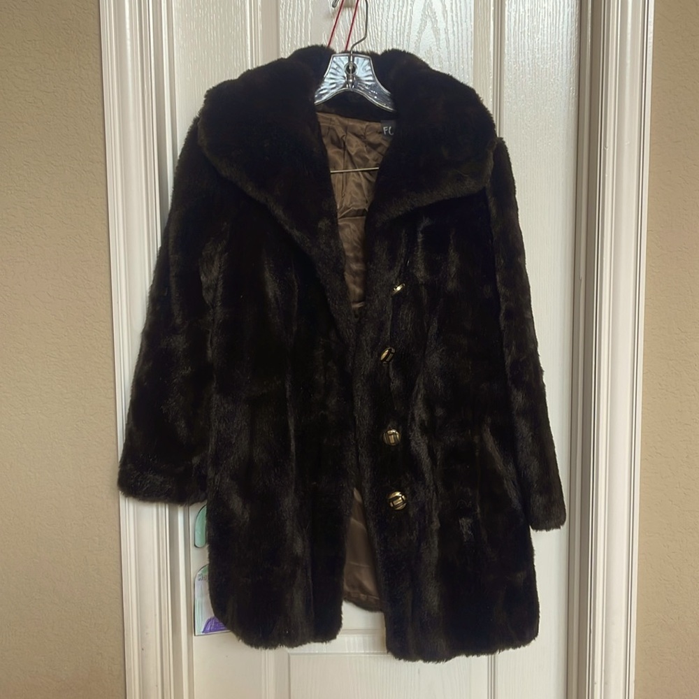 Vintage Tissavel France faux fur coat